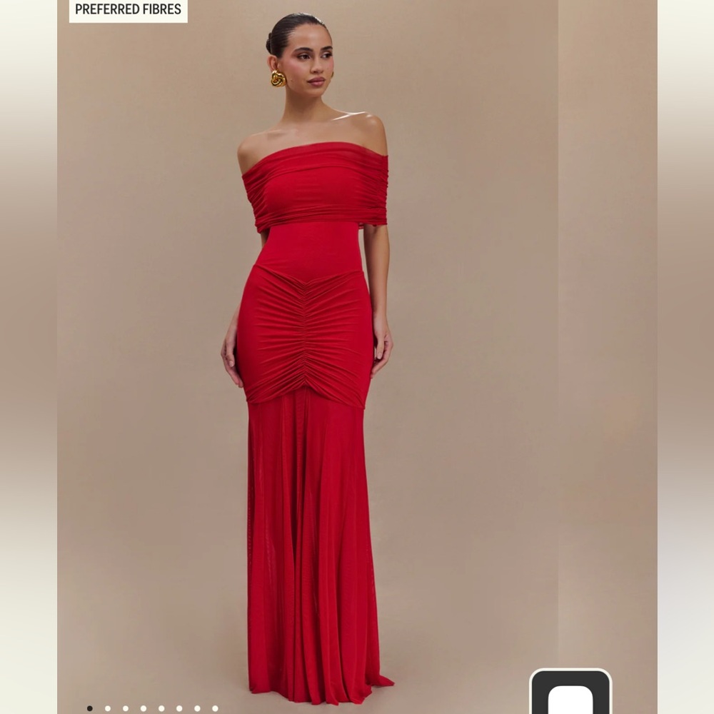 Meshki Strapless Dress in Ruby